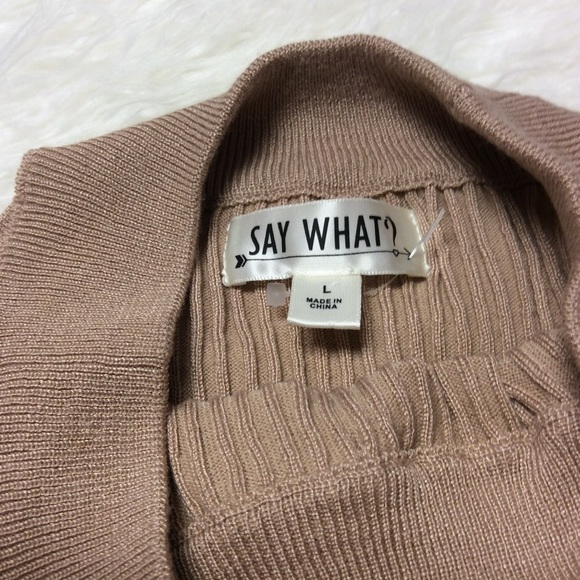 SAY WHAT? COLD SHOULDER SWEATER - Picture 4 of 6